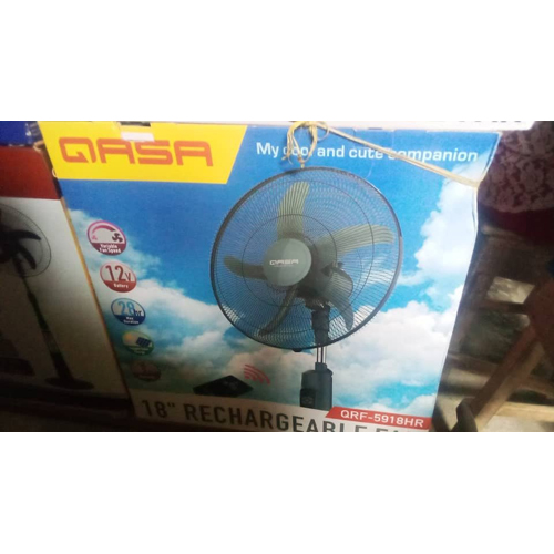 QASA 18 RECHARGEABLE FAN 12v Battery QRF-5918HR QASA 18 RECHARGEABLE FAN 12v Battery QRF-5918HR - deluxe.com.ng