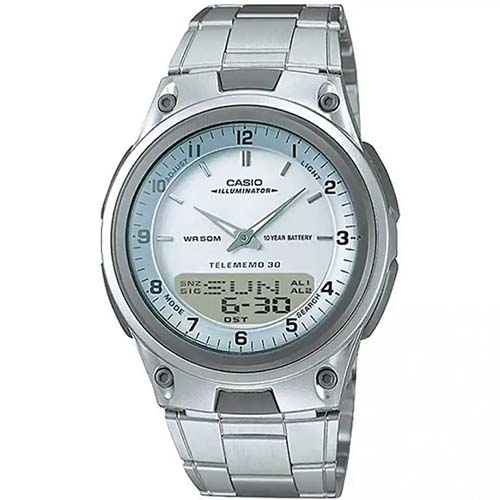 CASIO AW80D-7AV MEN’S ANA-DIGI SILVER DIAL BRACELET SMALL SIZE WATCH