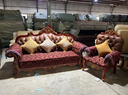 BROWN & WINE ROYAL 7 SEATERS SOFA (BENFU)