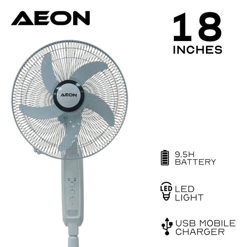 AEON FAN | AEON 18 Inch Rechargeable Standing Fan ARF-18B 40W - deluxe.com.ng