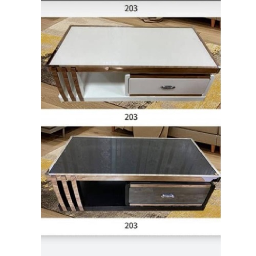 QUALITY DESIGNED WHITE OR BROWN GOLD FRAME CENTER TABLE- AVAILABLE (CHILU) - deluxe.com.ng