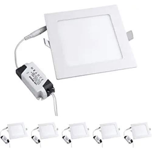 CLOUD ENERGY LED Panel Light Lamp | MODOAO 5 Pack 18W Ultrathin Square LED Recessed Downlight Panel Ceiling Lighting with LED Driver | AC85-265V, Hole Size 200MM (18W, Cool White)