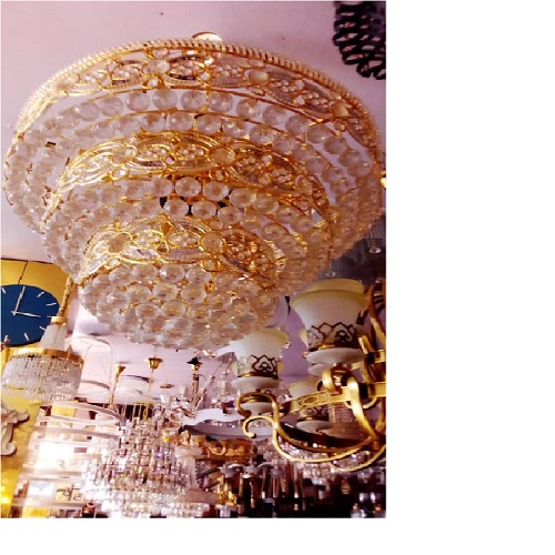 CRYSTAL BALCK & GOLD 1200 CHANDELIER QUALITY DESIGNED LIGHT - FOR INDOOR USE (BEHIC) - deluxe.com.ng