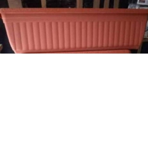 DARK ORANGE RECTANGULAR FLOWER POTS WITH VERTICAL LINES (PEGLO) - DELUXE.COM.NG