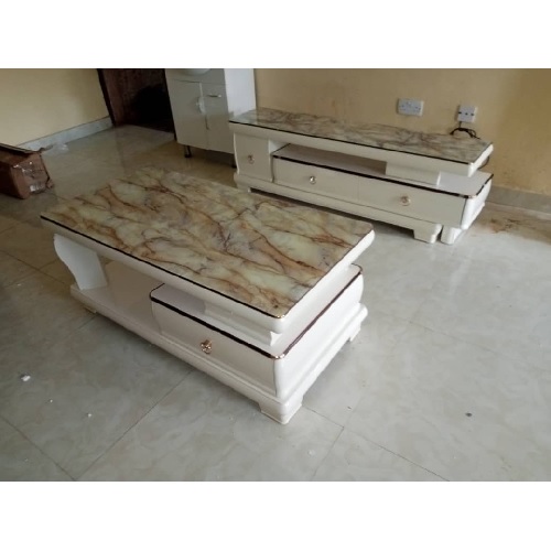 QUALITY DESIGNED MARBLE TOP CENTER TABLE TV STAND -AVAILABLE (ZIDFU) - deluxe.com.ng