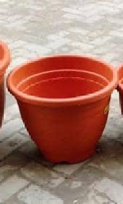 ORANGE EXTERNAL PLASTIC FLOWER POTS () (PEGLO) - DELUXE.COM.NG