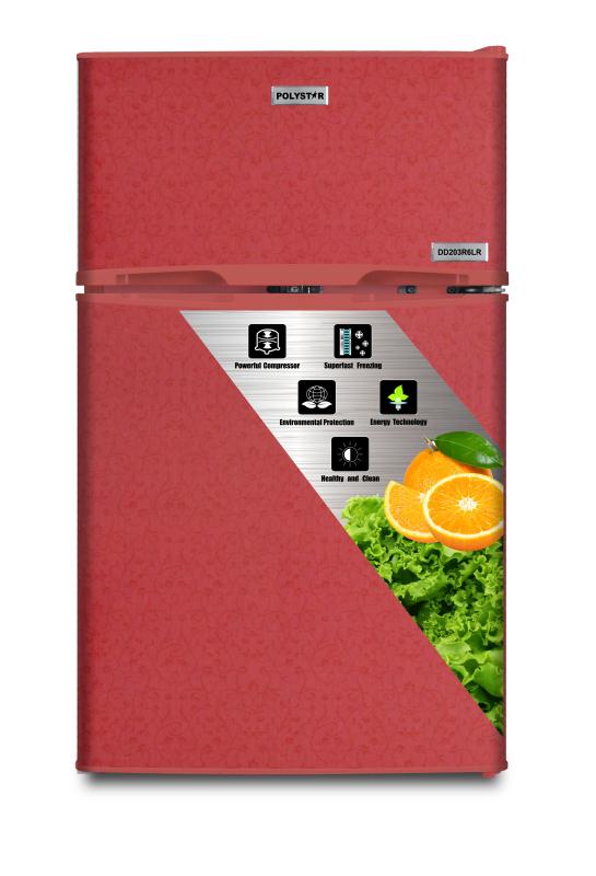 POLYSTAR 85L DOUBLE DOOR REFRIGERATOR | PV-DD203R6LR - deluxe.com.ng