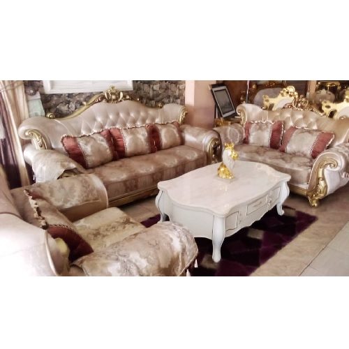 QUALITY DESIGNED 7 SEATERS SOFA & CENTER TABLE WTH 2 SIDE STOOLS (AUSFUR) - deluxe.com.ng