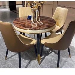 QUALITY DESIGNED ROUND BROWN DINING TABLE WITH 4 CHAIRS - AVAILABLE (OKAF) QUALITY DESIGNED ROUND BROWN DINING TABLE WITH 4 CHAIRS - AVAILABLE (OKAF) - deluxe.com.ng