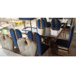 QUALITY DESIGN BLUE DINING TABLE WITH 6 CHAIRS - AVAILABLE (OKAF) QUALITY DESIGN BLUE DINING TABLE WITH 6 CHAIRS - AVAILABLE (OKAF) - deluxe.com.ng