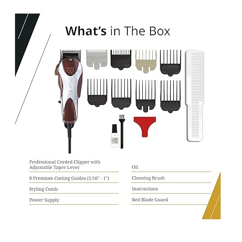 Wahl Professional 5 Star Magic Clip Precision Fade Hair Clipper with Zero Overlap Blades, Variable Taper Lever, and Texture Settings for Professional Barbers and Stylists - 8451-317H - deluxe.com.ng