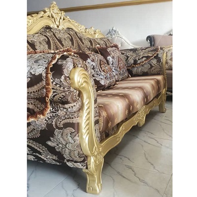 SILVER AND COFFEE BROWN 7 SEATERS SOFA (ZEFU) SILVER AND COFFEE BROWN 7 SEATERS SOFA (ZEFU)