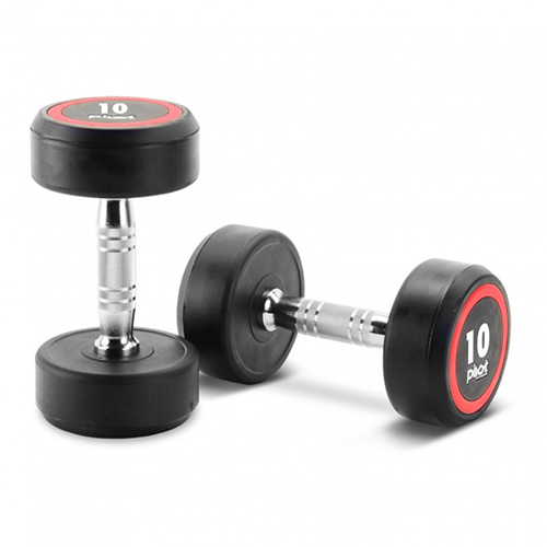 PIVOT FITNESS D2250.4 PRO ROUND HEAD RUBBER DUMBBELL 4KG [pair] - Deluxe.com.ng