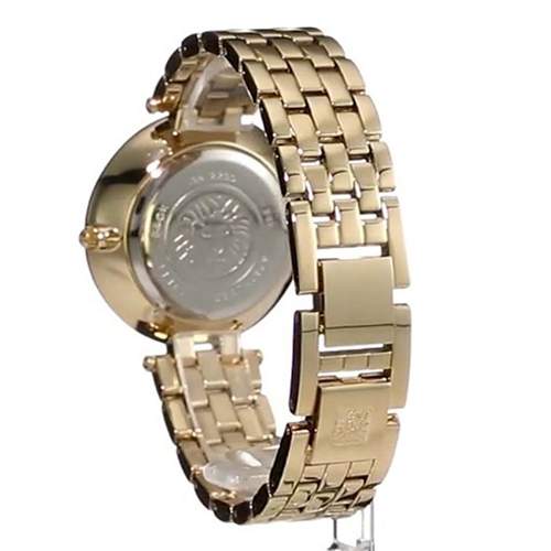 ANNE KLEIN AK/2230GNGB WOMEN’S CRYSTAL ACCENTED GOLD-TONE BRACELET WATCH 