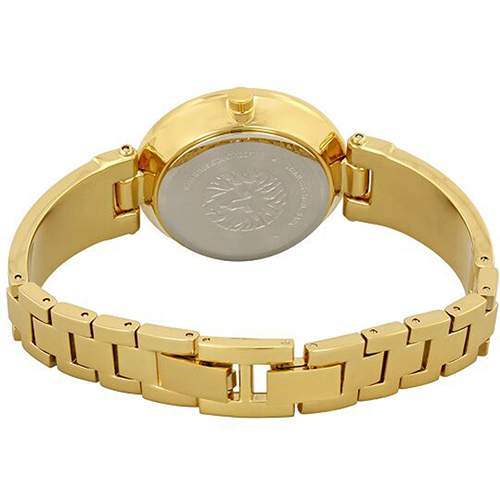 ANNE KLEIN AK/2512LPGB WOMEN’S DIAMOND-ACCENTED MOP DIAL GOLD BANGLE WATCH - Deluxe.com.ng