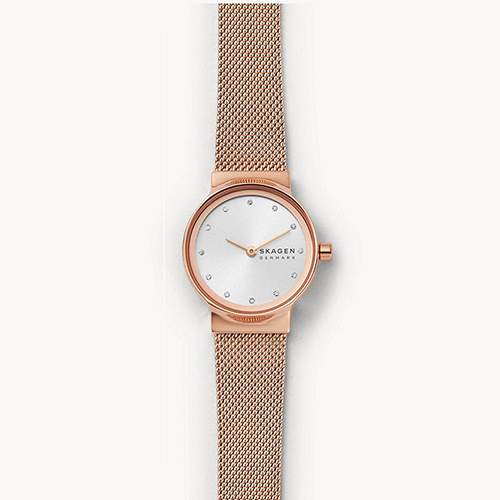 SKAGEN SKW2665 WOMEN’S FREJA ROSE GOLD-TONE STAINLESS STEEL MESH SMALL WATCH 