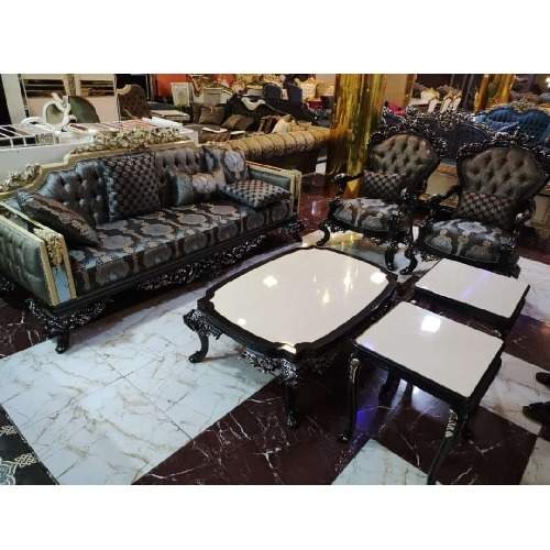 QUALITY 7 SEATERS SOFAS & CENTER TABLE & 2 SIDE STOOLS - deluxe.com.ng