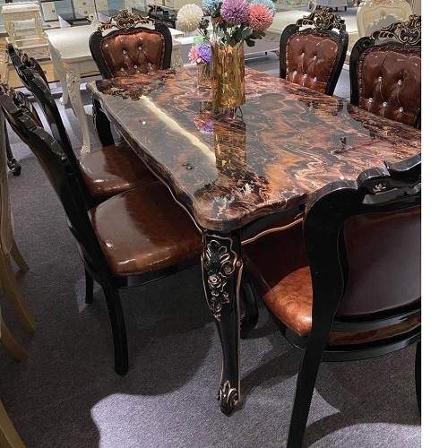 QUALITY DESIGNED ROYAL BROWN  DINING TABLE WITH 6 CHAIRS - AVAILABLE (OKAF) - deluxe.com.ng