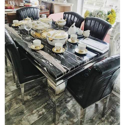 Leveluk JWILTON Marble Dining Table Set With Chairs 