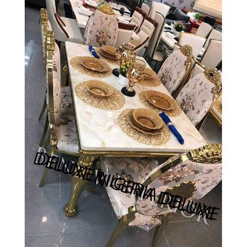 Marble Dining Table Marble With Six Chair (I) 