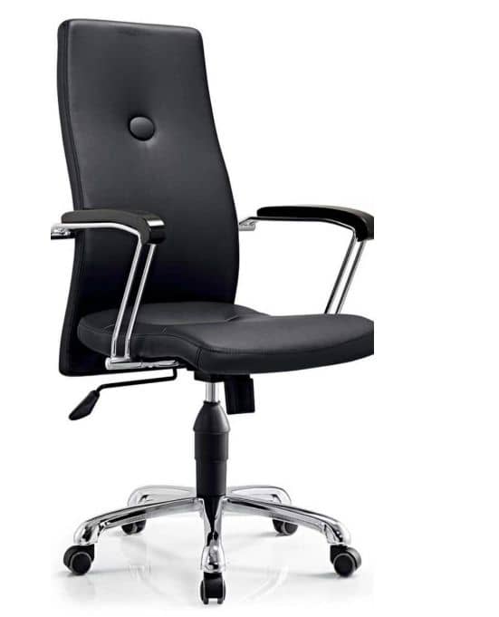 BLACK OFFICE CHAIR WITH HIGH BACK AND HIGH ARMS (DESIN)