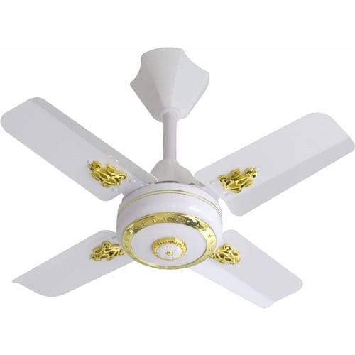 SONIK Short Blade 24" Ceiliing Fan - White & Brown - deluxe.com.ng