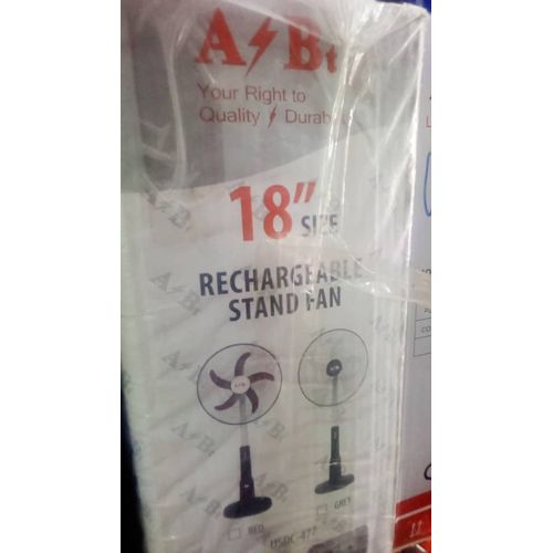 A & Bt 18 RECHARGEABLE STANDING FAN (CRO) - deluxe.com.ng