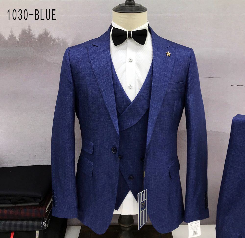 EXECUTIVE BLUE 3 PIECE TURKEY SUIT WITH ONE BUTTON-deluxe.com.ng