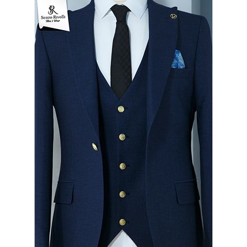 LUXURY BLUE  2 PIECE MEN'S SUIT(AVAILABLE IN ALL SIZE) 046 