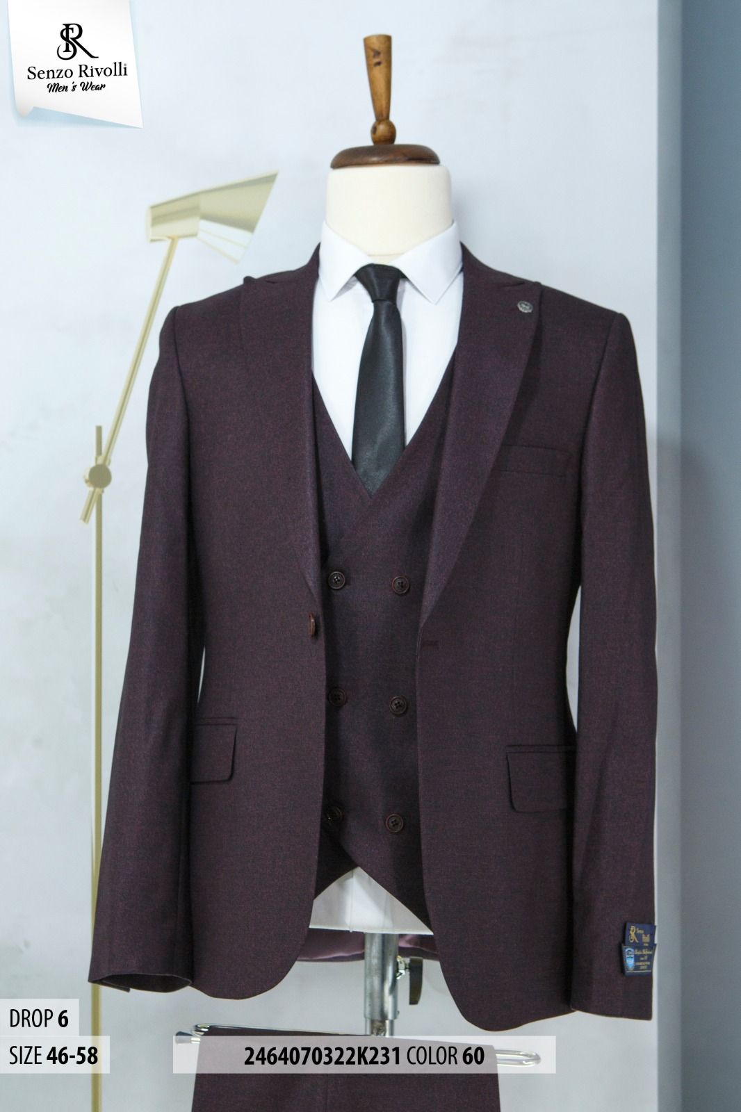 Light Purple3 Piece Turkey Suit With Purple Buttons (SWNL)-deluxe.com.ng