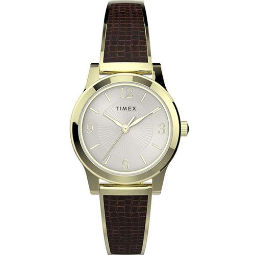 TIMEX T2T316 WOMEN’S MAIN STREET CLASSIC STAINLESS STEEL STRETCH BANGLE SMALL WATCH 