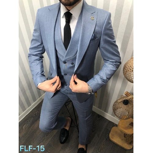 SKY BLUE TURKEY SUIT WITH ONE BUTTON | AVAILABLE IN ALL SIZES (DEFAS) (N) - deluxe.com.ng