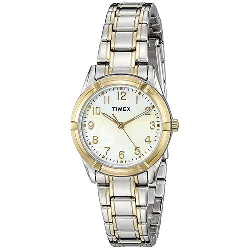 Timex T2P761 Women’s MOP Dial Two-Tone Bracelet Small Size Watch 