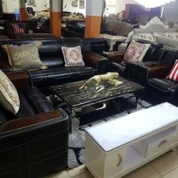 BLACK & DARK BROWN 7 SEATERS SOFA ( BENFU)