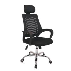 BLACK SWIVLE CHAIR WITH HEAD REST (DOFU)