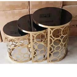 QUALITY DESIGNED 3 BLACK GRASS TOP SIDE STOOLS & GOLDEN FRAMES  - AVAILABLE (JAFU) - deluxe.com.ng