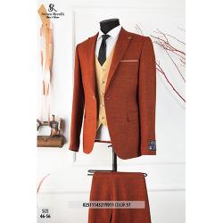 STYLISH BROWN DESIGN 3 PIECE MEN' SUIT(AVAILABLE IN ALL SIZES)