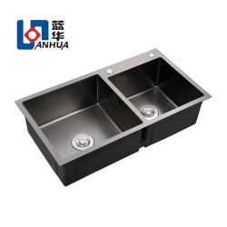 KITCHENCRAFT NANO BLACK HANDMADE  SS SINK SH8248BL