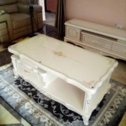 WHITE DESIGNED CENTER TABLE & TV STAND (NAFU)