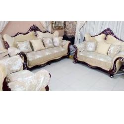 QUALITY DESIGNED 7 SEATERS SOFA & CENTER TABLE WTH 2 SIDE STOOLS (AUSFUR) - deluxe.com.ng