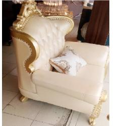 QUALITY DESIGNED 7 SEATERS SOFA CHAIRS MILK COLOR (DEEM) - deluxe.com.ng