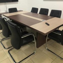 DARK BROWN & LIGHT BROWN CONFERENCE TABLE (DOFU)