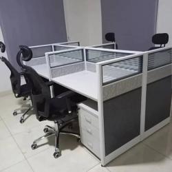 WHITE &GRAY 4 MAN WORKSTATION (OFU)