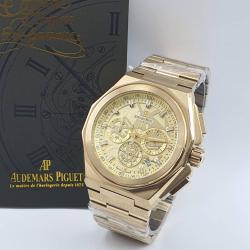 AUDEMARS PIGUET EXQUISITE GOLD METAL STRAP WRISTWATCH WITH GOLD SCREEN