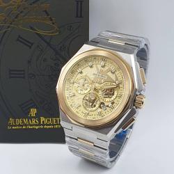 AUDEMARS PIGUET EXQUISITE SILVER METAL WRISTWATCH WITH GOLDEN SCREEN