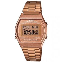 CASIO UNISEX B640WC-5ADF RETRO ROSE GOLD STAINLESS STEEL BAND DIGITAL WATCH