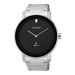 CITIZEN BE9180-52E MEN’S ANALOG BLACK DIAL SILVER BRACELET WATCH - deluxe.com.ng