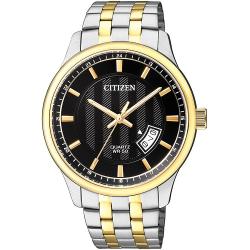 CITIZEN BI1054-80E MEN’S ANALOG BLACK DIAL TWO-TONE BRACELET MEDIUM WATCH - deluxe.com.ng