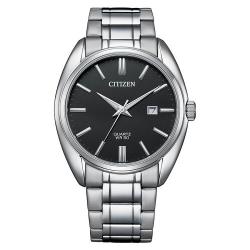 CITIZEN BI5100-58E MEN’S BLACK DIAL SILVER BRACELET QUARTZ DRESS WATCH - deluxe.com.ng