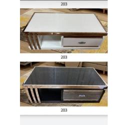 QUALITY DESIGNED WHITE OR BROWN GOLD FRAME CENTER TABLE- AVAILABLE (CHILU) - deluxe.com.ng